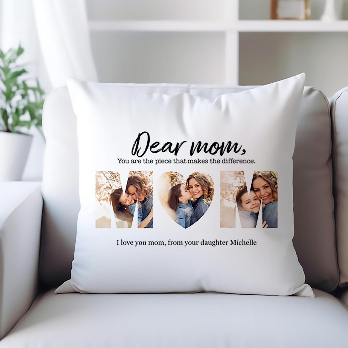 'Dear Mom' Personalized Pillow