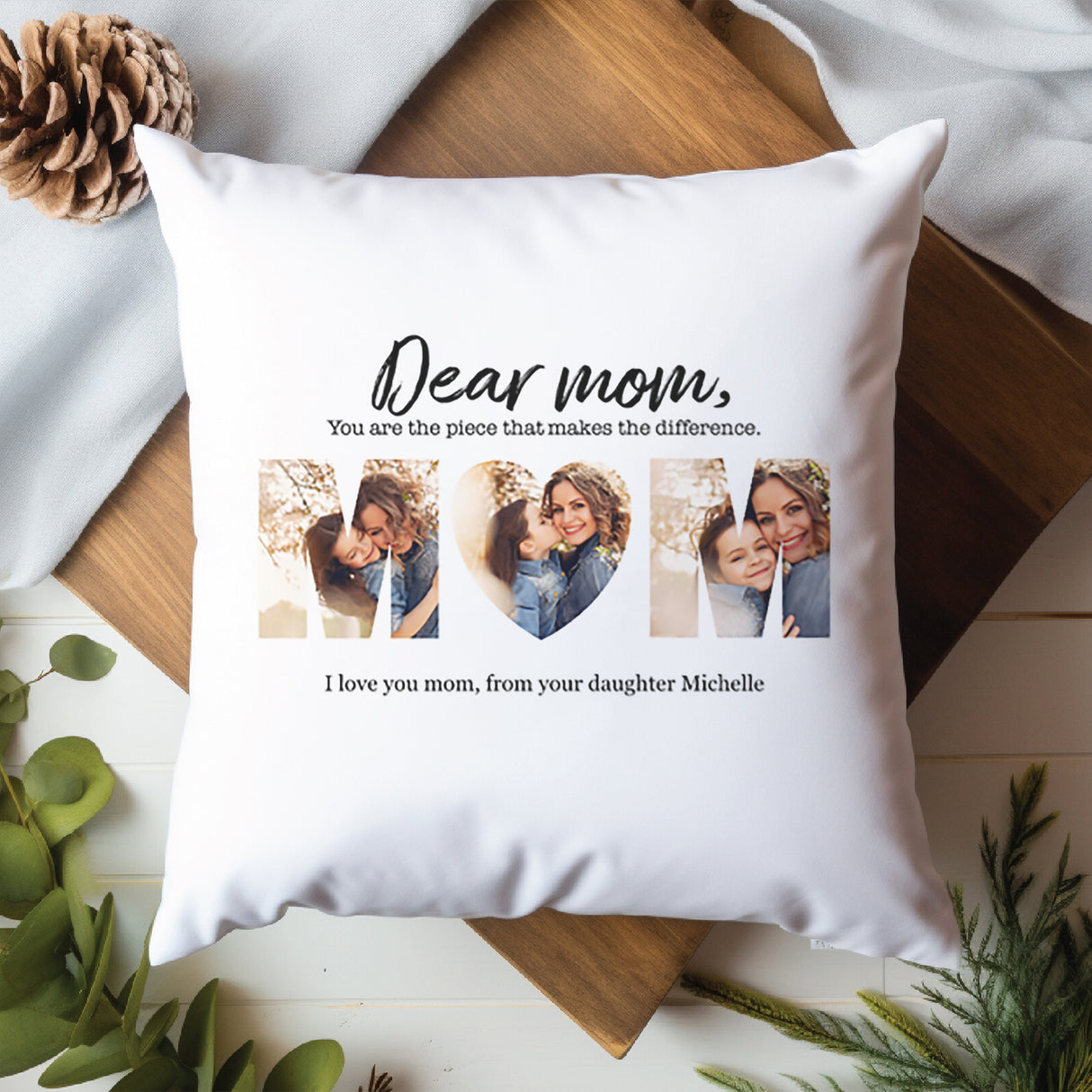 'Dear Mom' Personalized Pillow