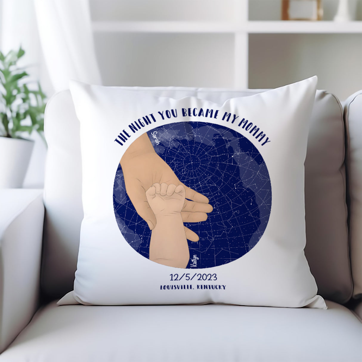 'The Night You Became My Mommy’ Personalized Pillow