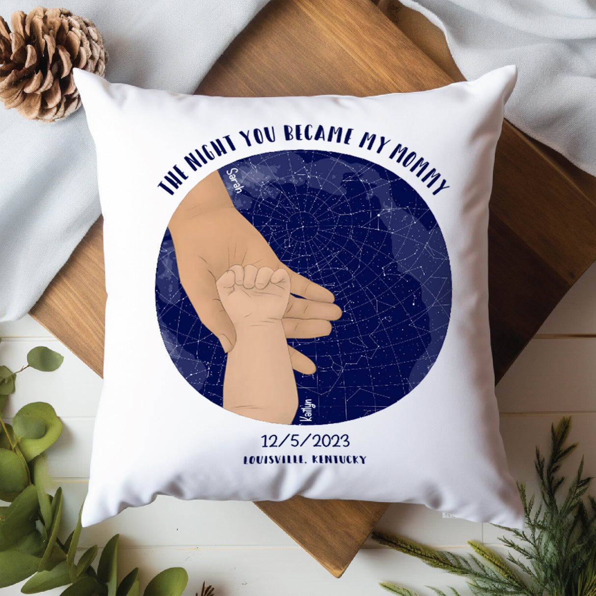 'The Night You Became My Mommy’ Personalized Pillow