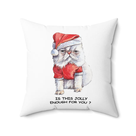 Grumpy Christmas Cat Pillow