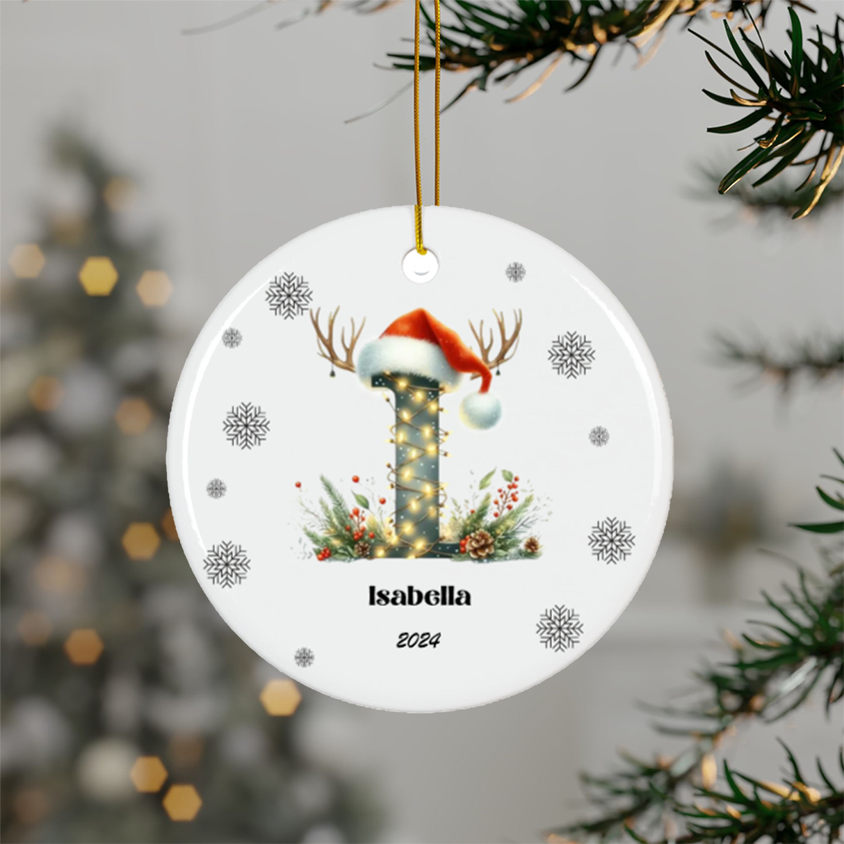 Signature Letter Name Ornament