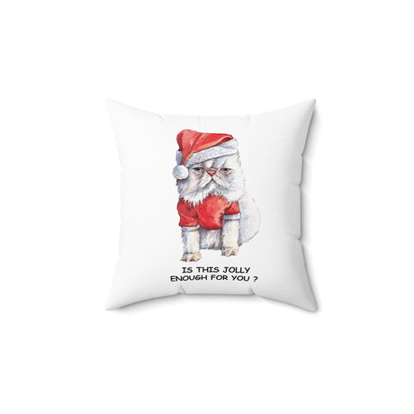 Grumpy Christmas Cat Pillow