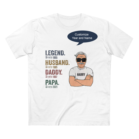 'Legend-Husband-Daddy-Papa' Personalized T-Shirt