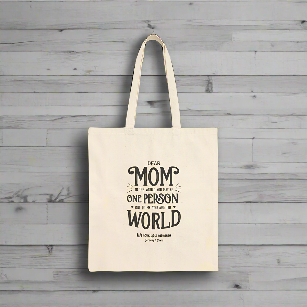 'Dear Mom' Personalized Tote Bag