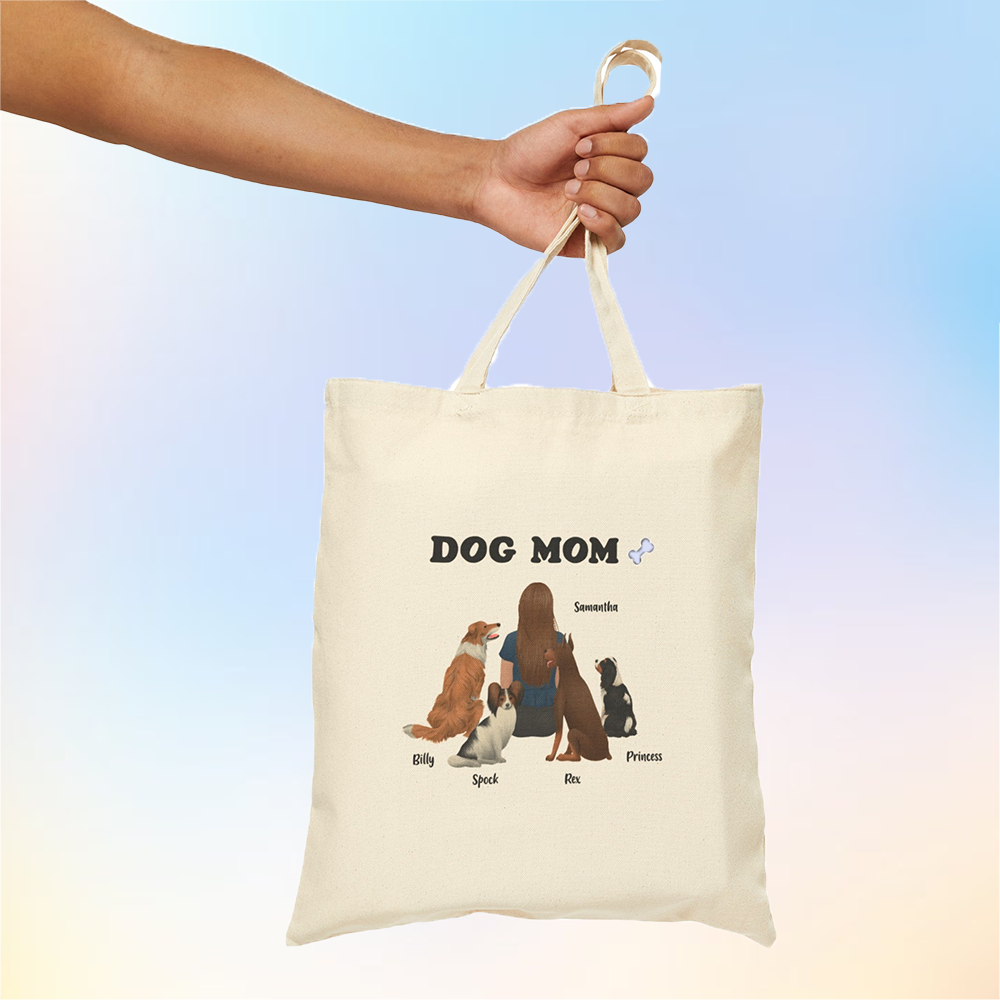 'Dog Mom’ Personalized Tote Bag