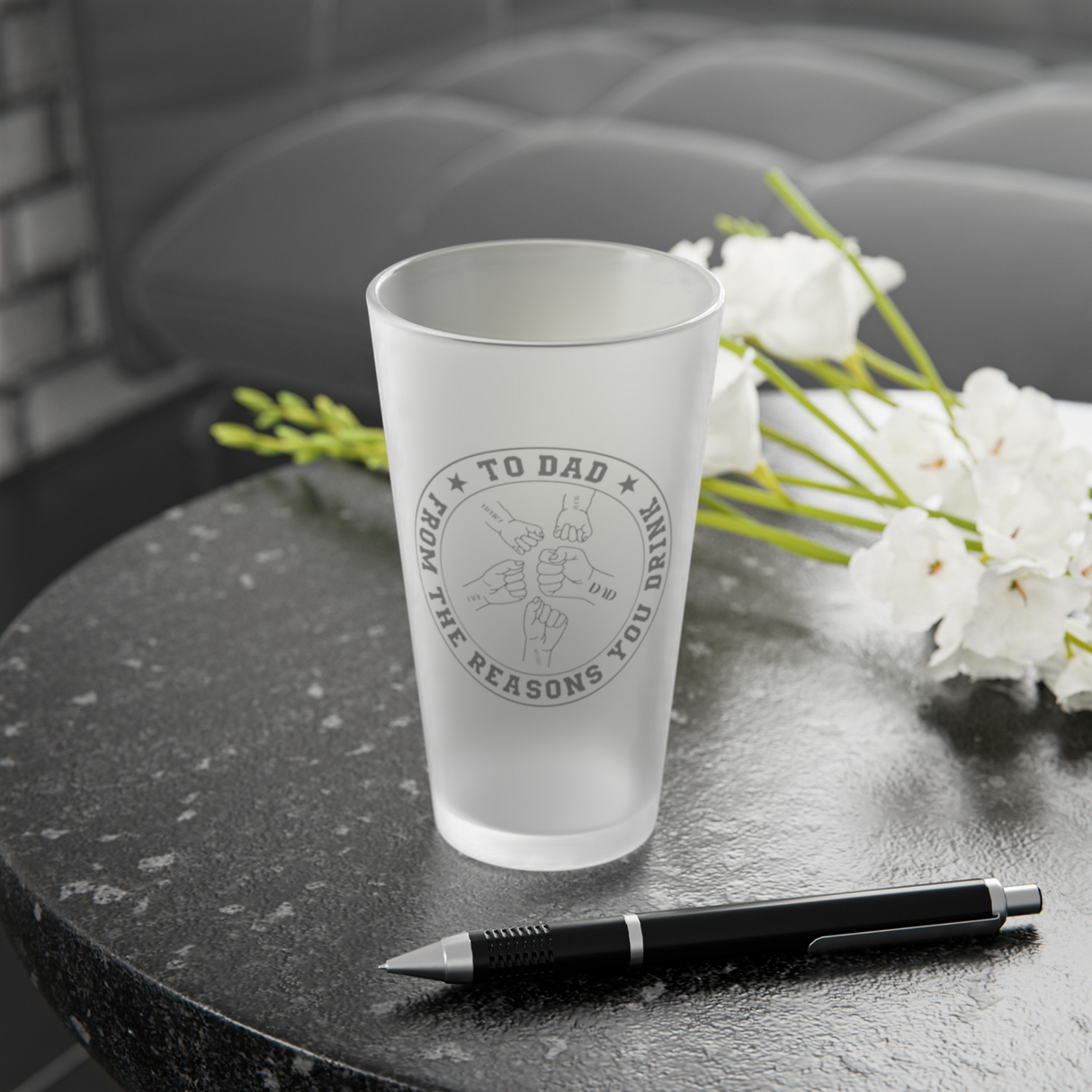 'From The Reasons You Drink' Personalized Frosted Pint Glass