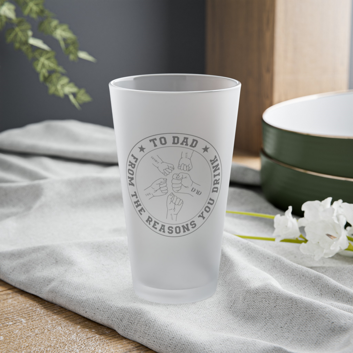 'From The Reasons You Drink' Personalized Frosted Pint Glass