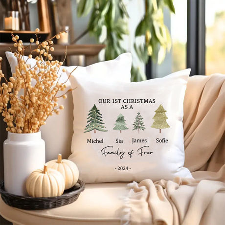 'Our 1st Christmas as a Family' Pillow