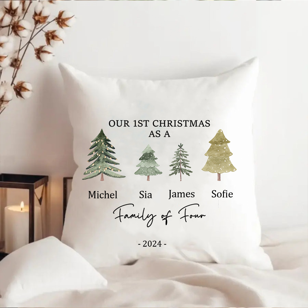 'Our 1st Christmas as a Family' Pillow