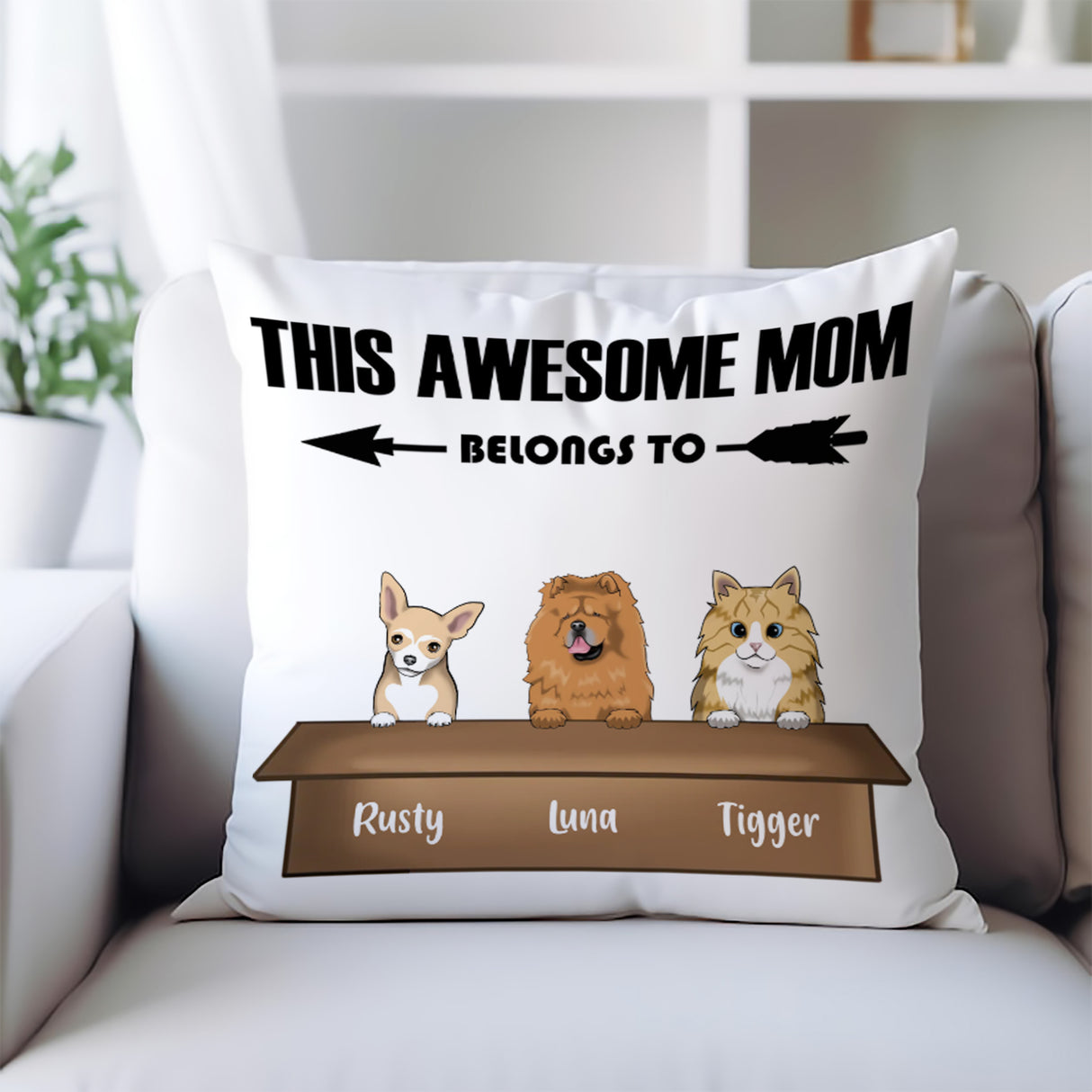 'Awesome Pet Mom’ Personalized Pillow