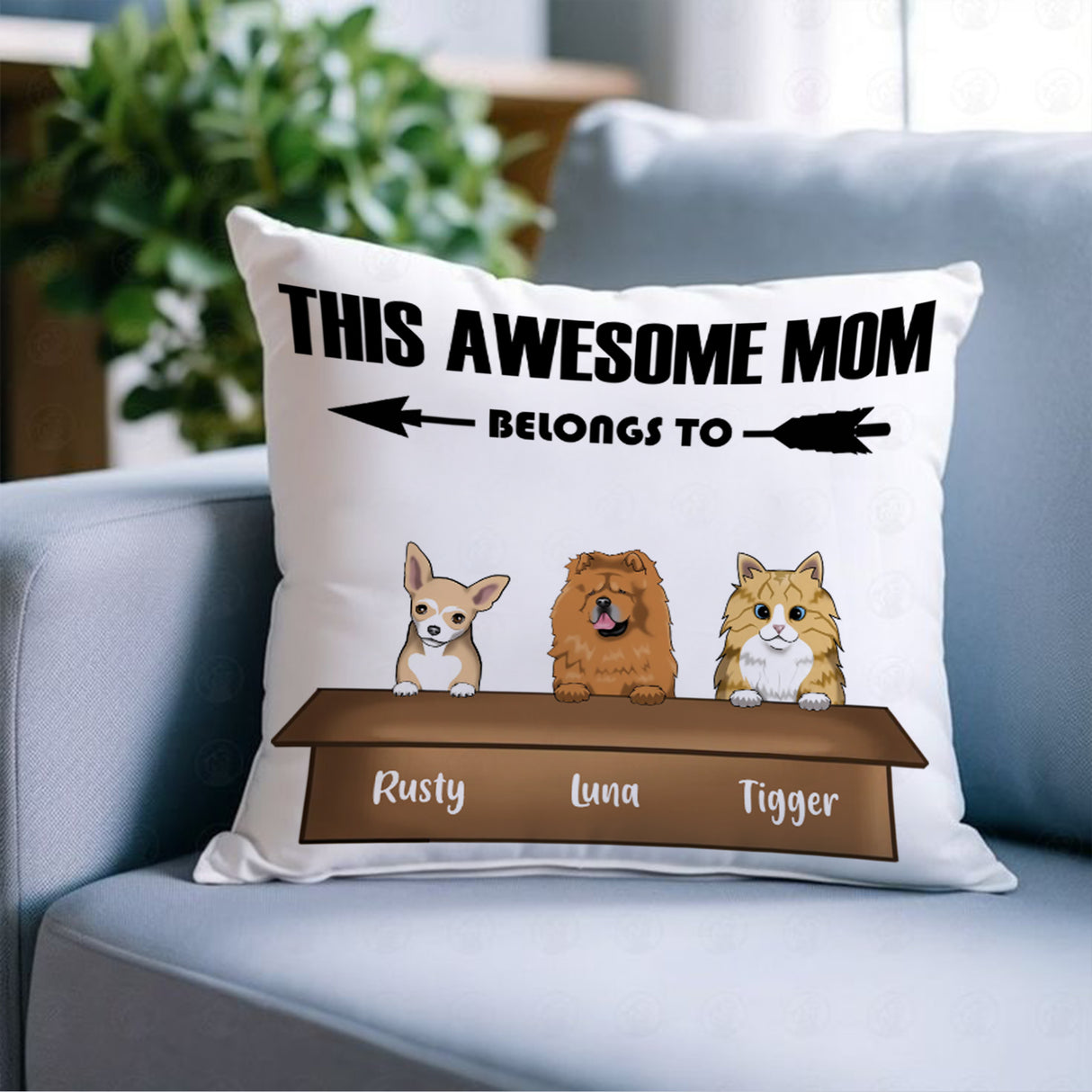 'Awesome Pet Mom’ Personalized Pillow