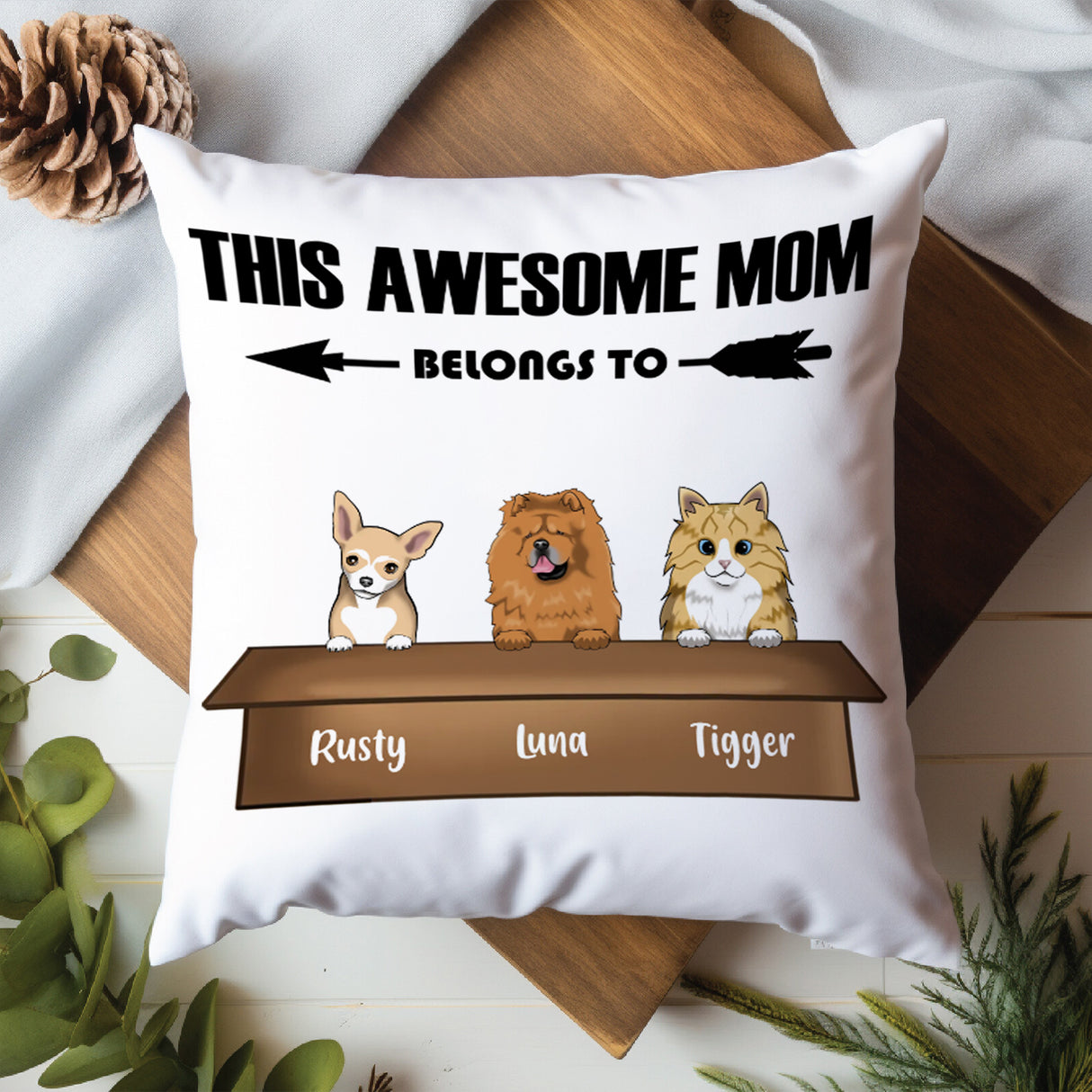 'Awesome Pet Mom’ Personalized Pillow