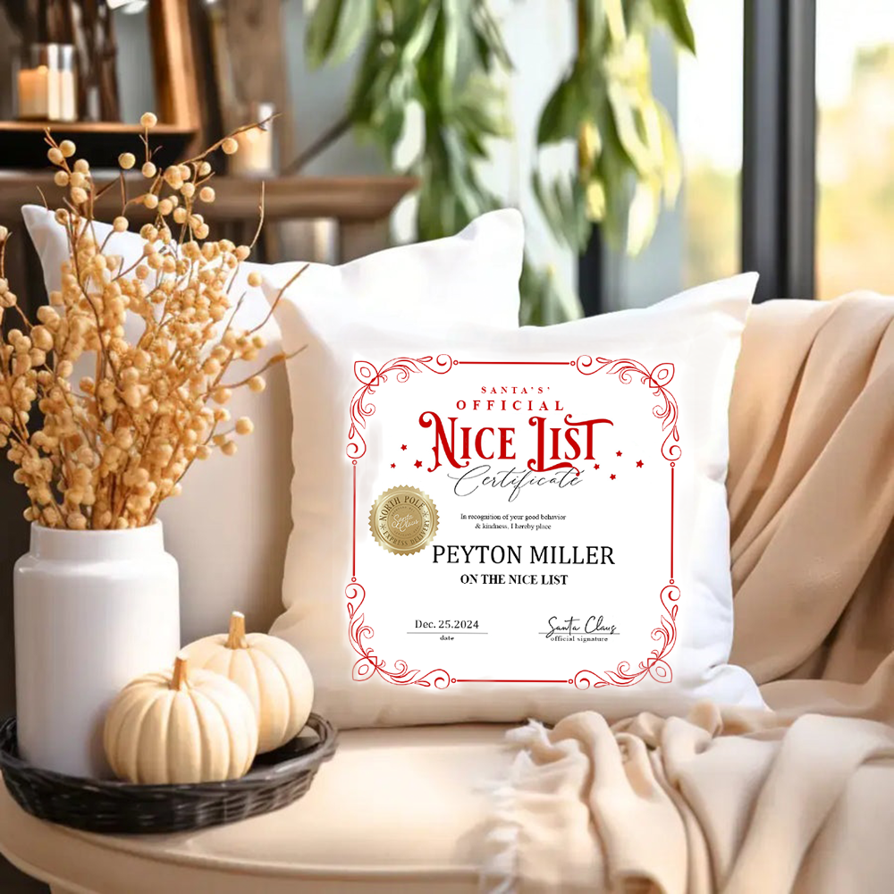 'Santa's Official Nice List' Pillow.