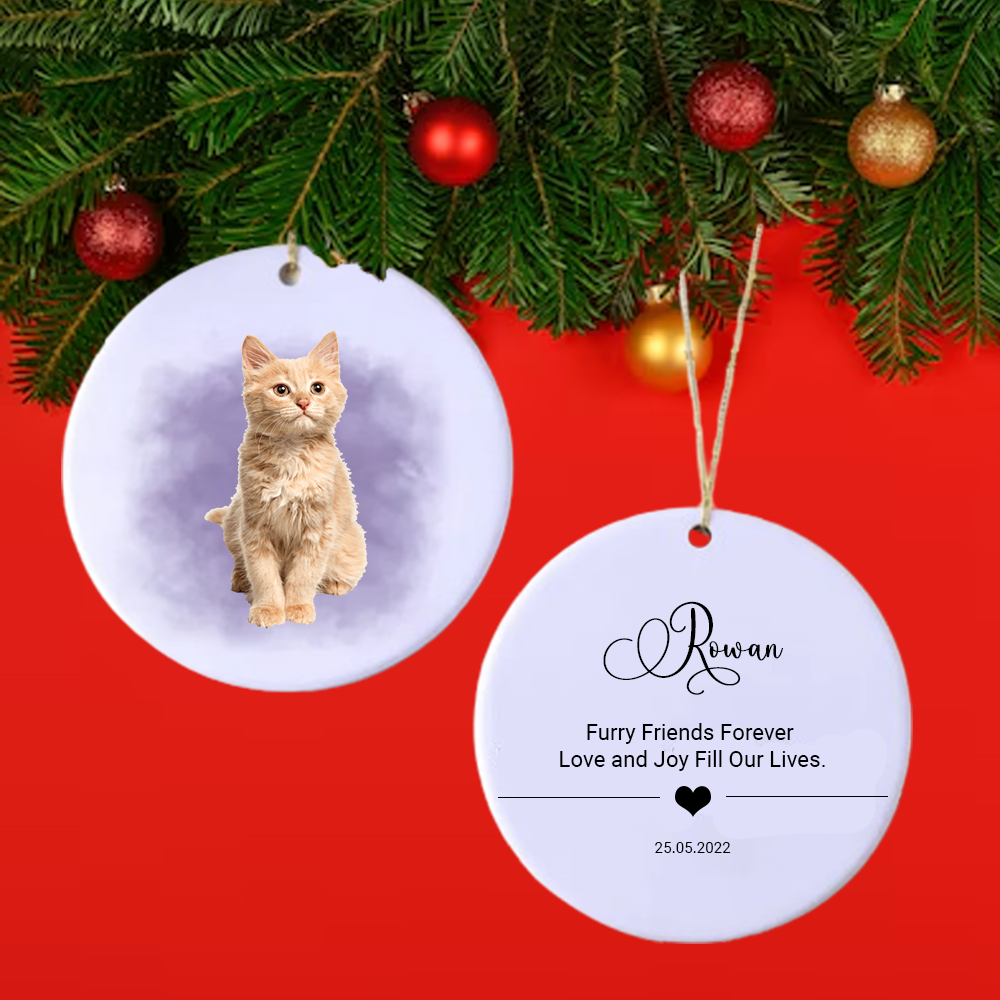 Personalized Furry Friend Photo Christmas Ornament