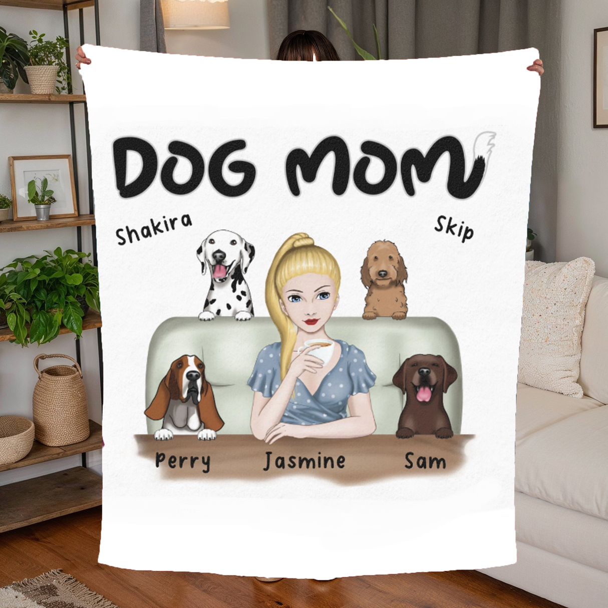 'Dog Mom’ Personalized Blanket