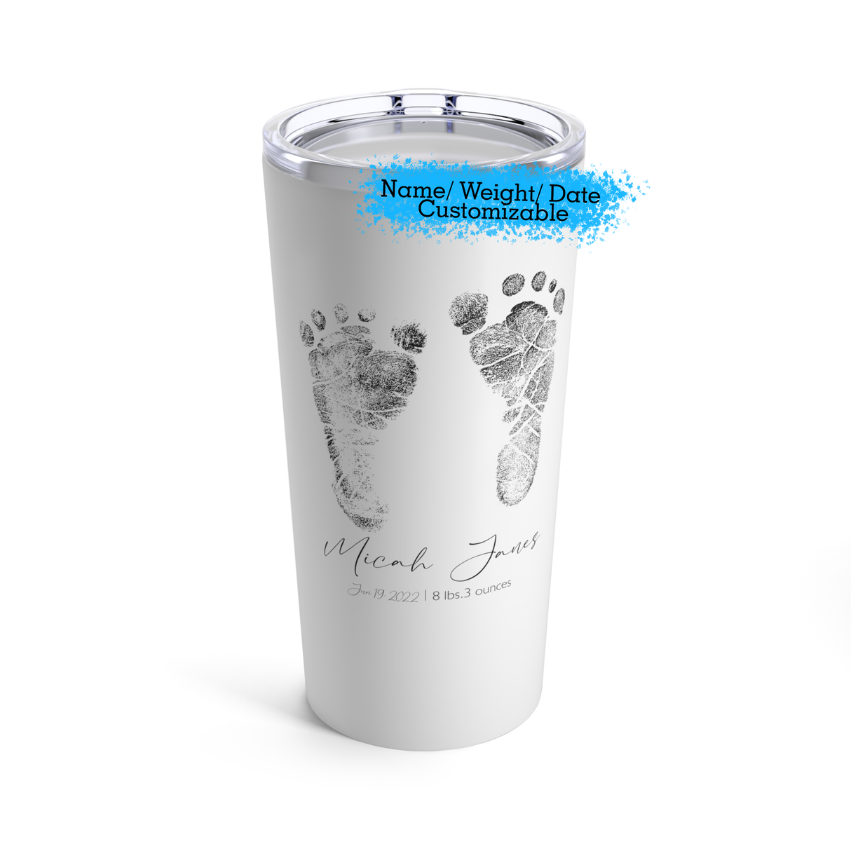 Baby Footprints Personalized Tumbler