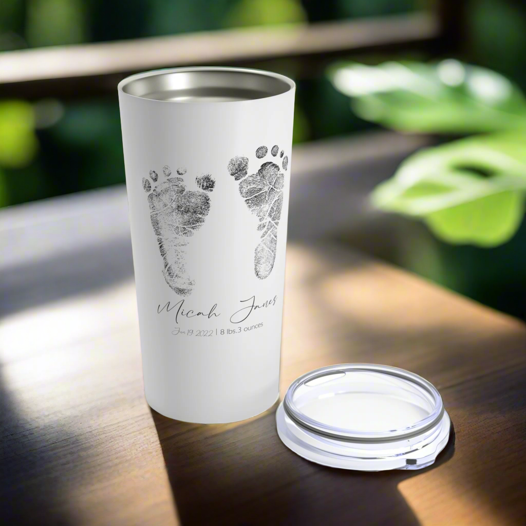 Baby Footprints Personalized Tumbler