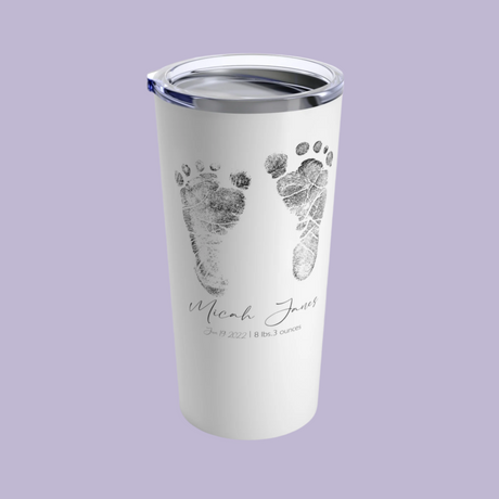 Baby Footprints Personalized Tumbler