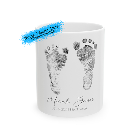 Baby Footprints Personalized Coffee Mug