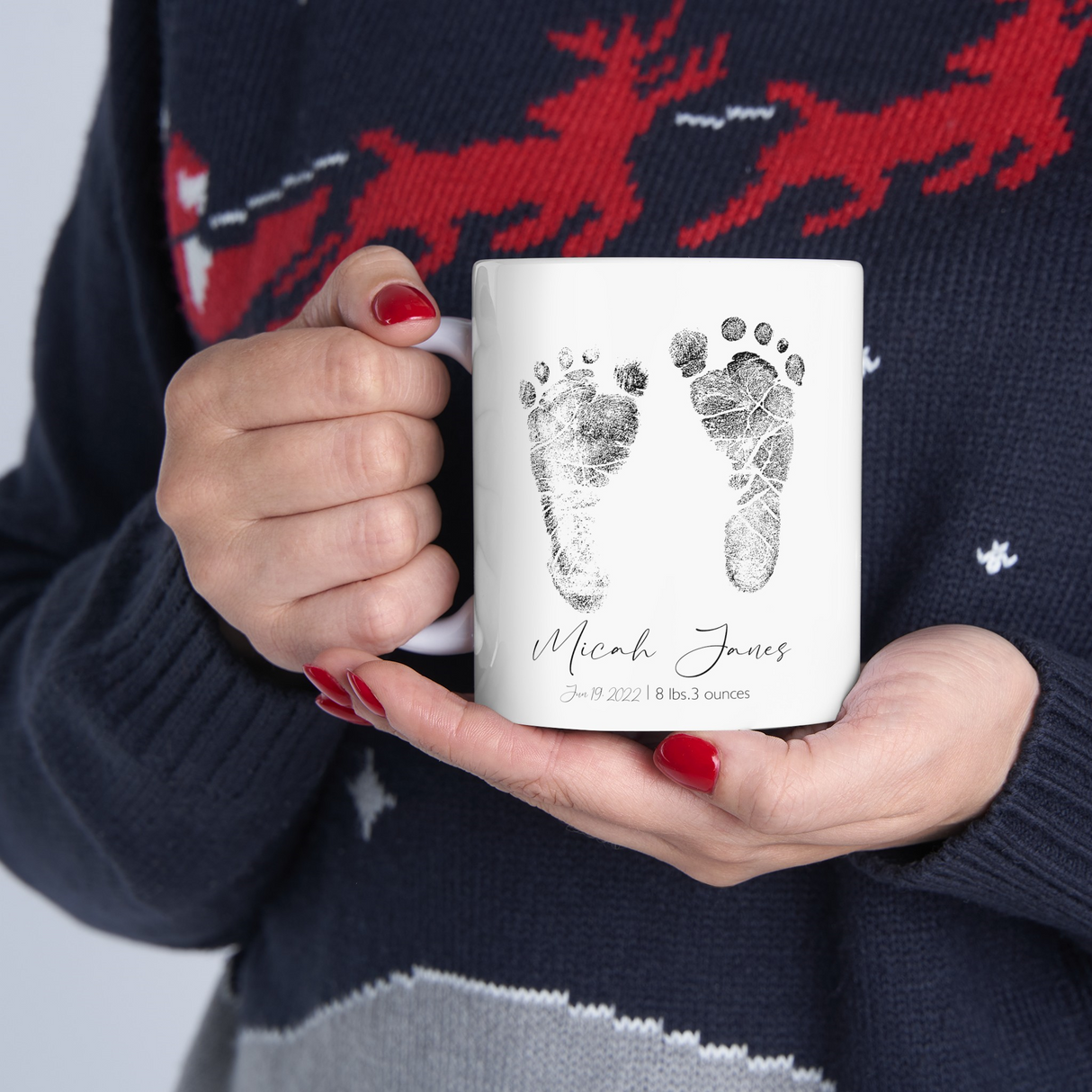 Baby Footprints Personalized Coffee Mug