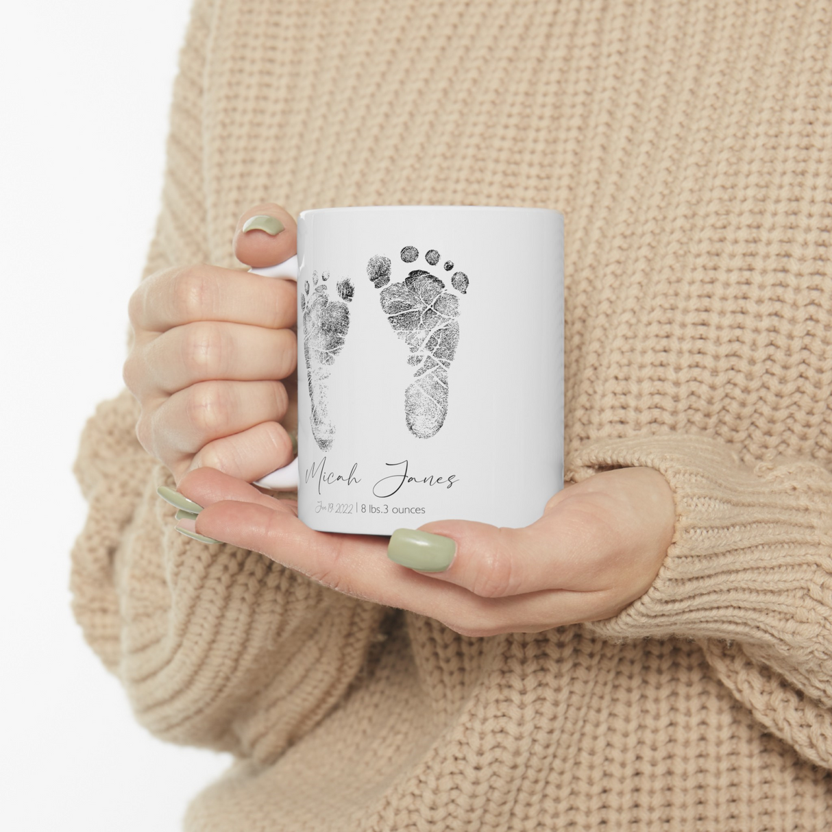 Baby Footprints Personalized Coffee Mug