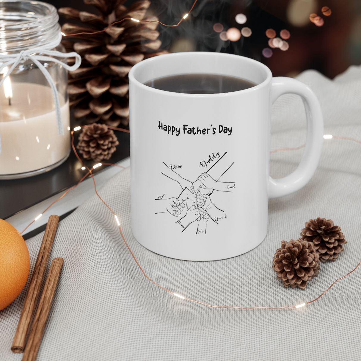 Father's Day 'Family Hands' Coffee Mug