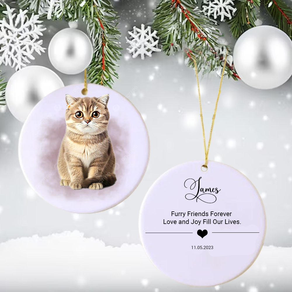 Personalized Furry Friend Photo Christmas Ornament