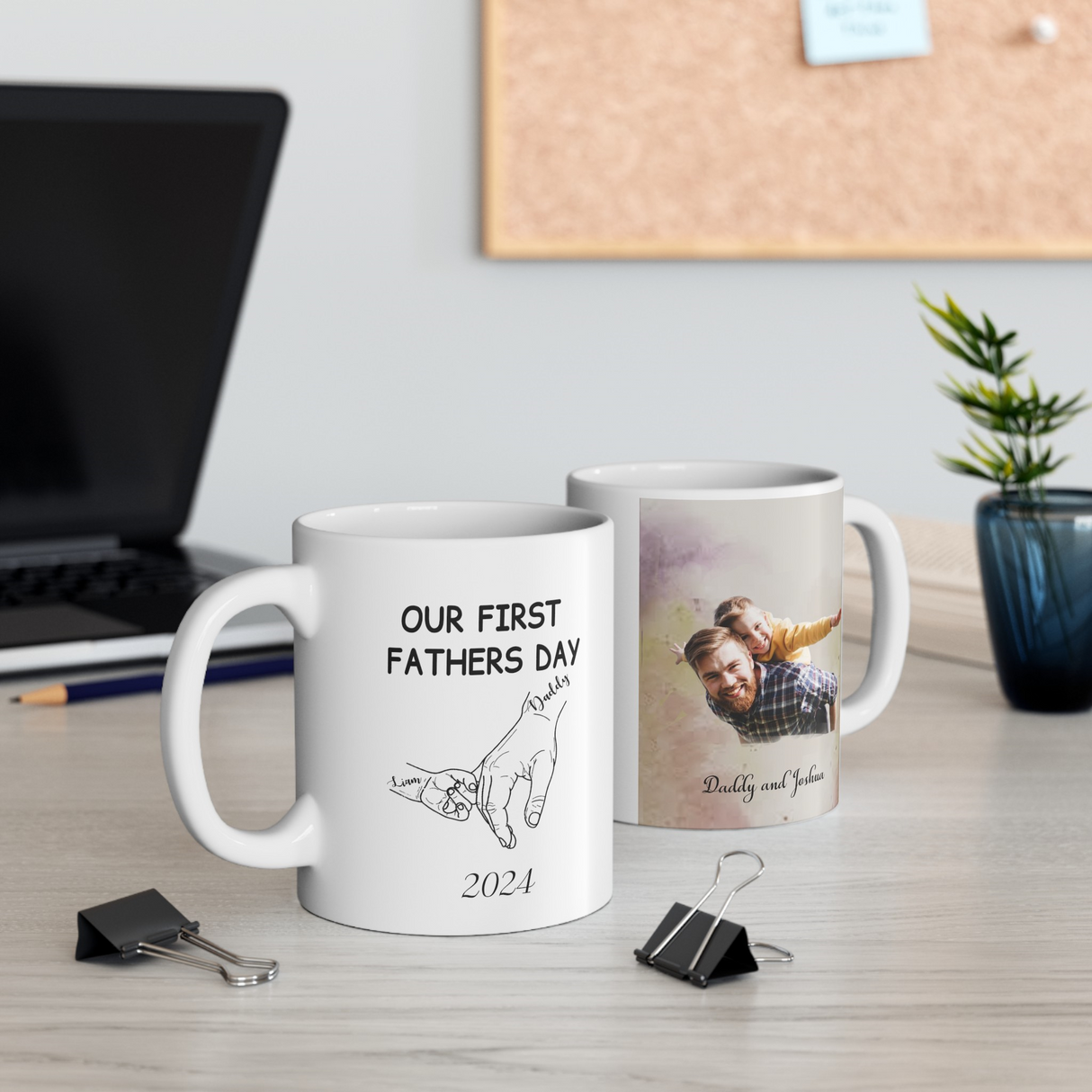 Our First Father's Day Custom Photo Coffee Mug