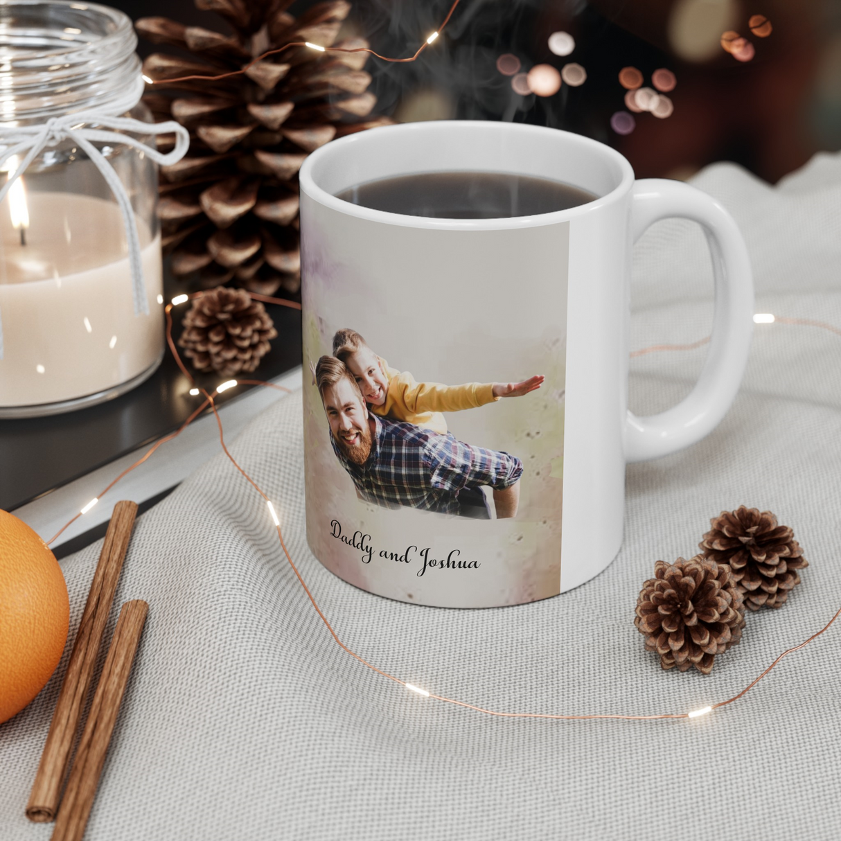 Our First Father's Day Custom Photo Coffee Mug