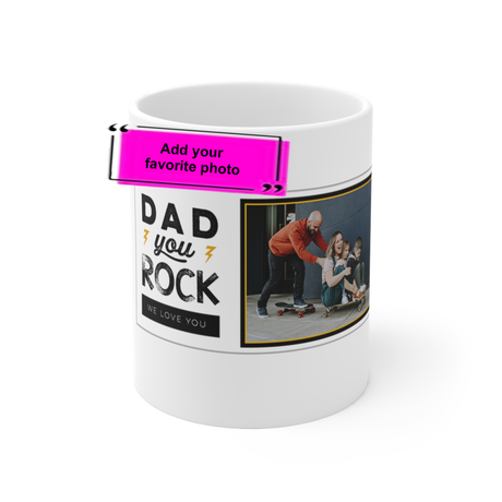 'Dad You Rock' Photo Coffee Mug