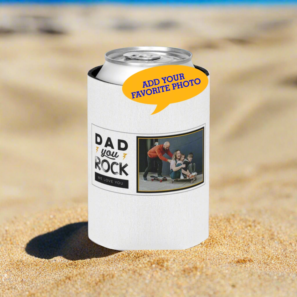 'Dad You Rock' Photo Can Cooler Sleeve