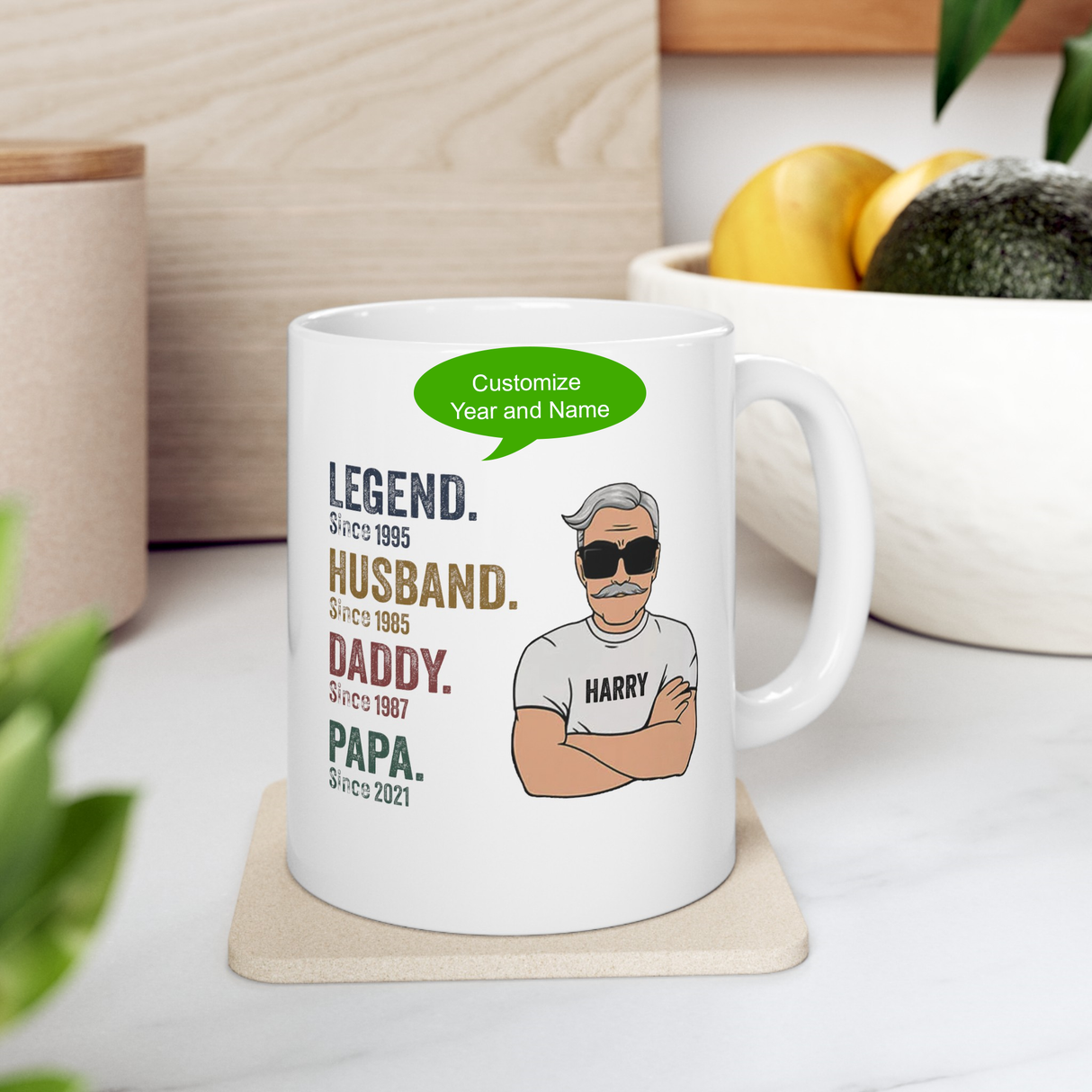 "Legend-Husband-Daddy-Papa" Personalized Coffee Mug