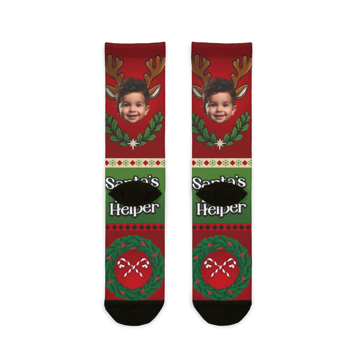 Santa's Little Helper Socks - Photo Upload