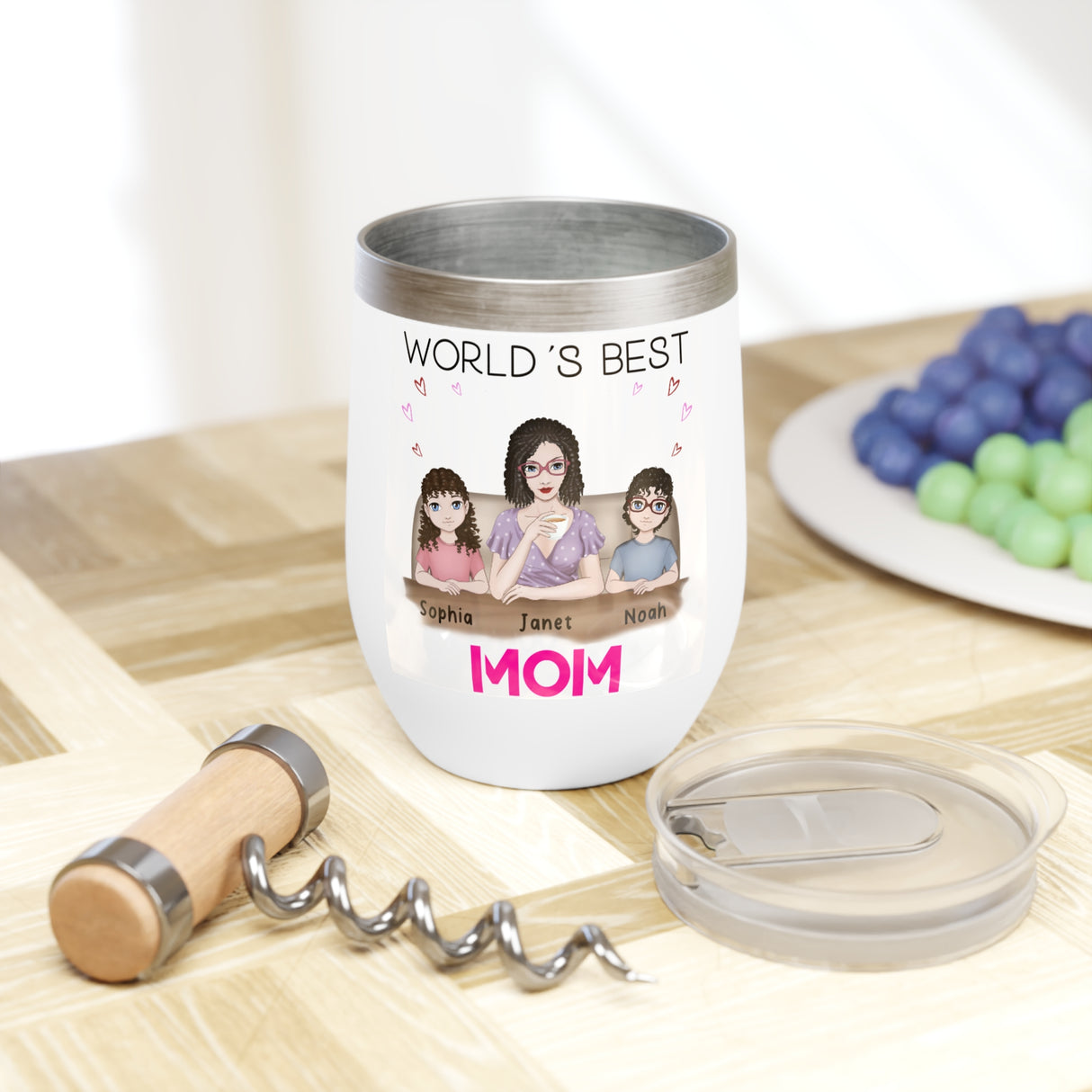 'World's Best Mom’ Personalized Wine Tumbler