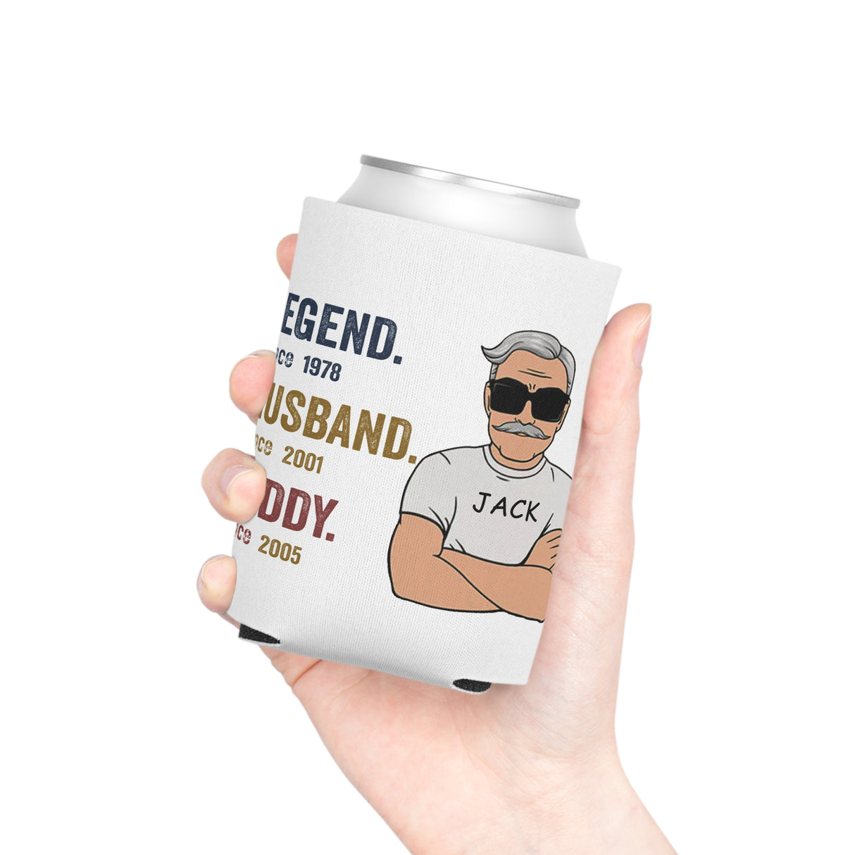 'Legend-Husband-Daddy' Personalized Can Sleeve