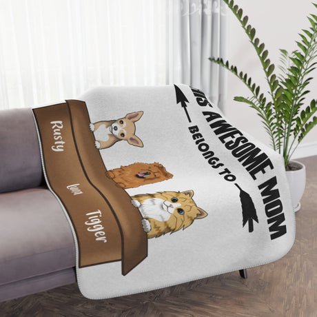 'Awesome Pet Mom’ Personalized Blanket