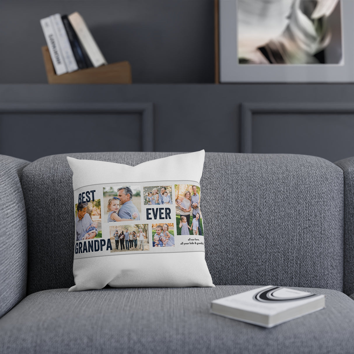 'Best Grandpa Ever' Multi-Photo Pillow