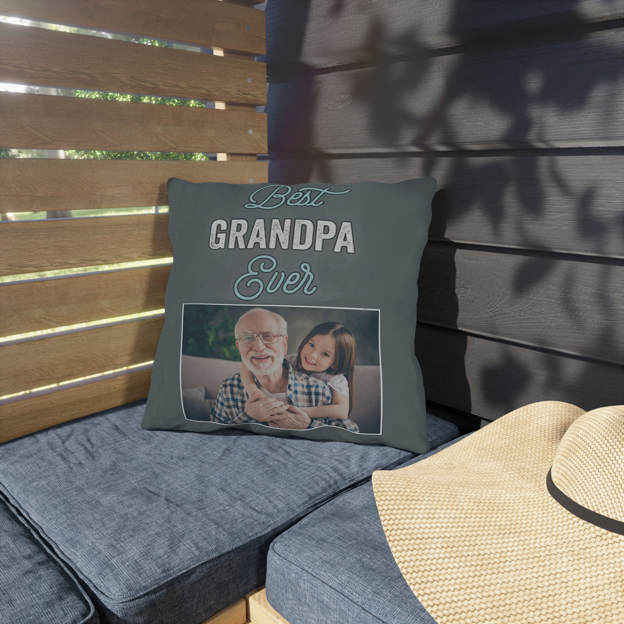 'Best Grandpa Ever' Custom Photo Pillow