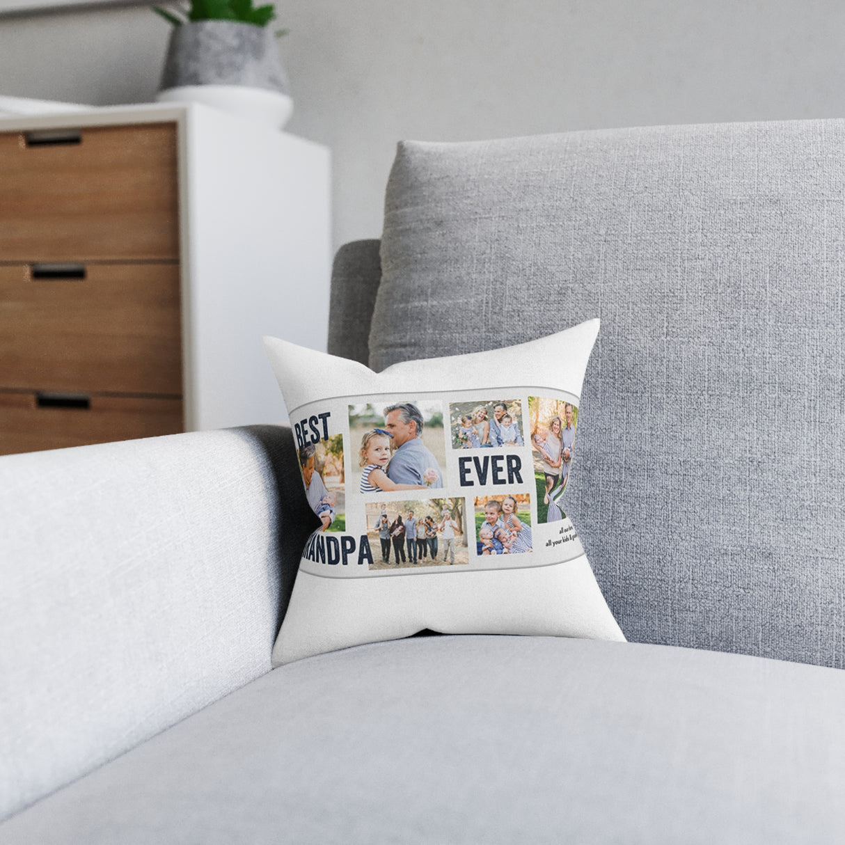 'Best Grandpa Ever' Multi-Photo Pillow