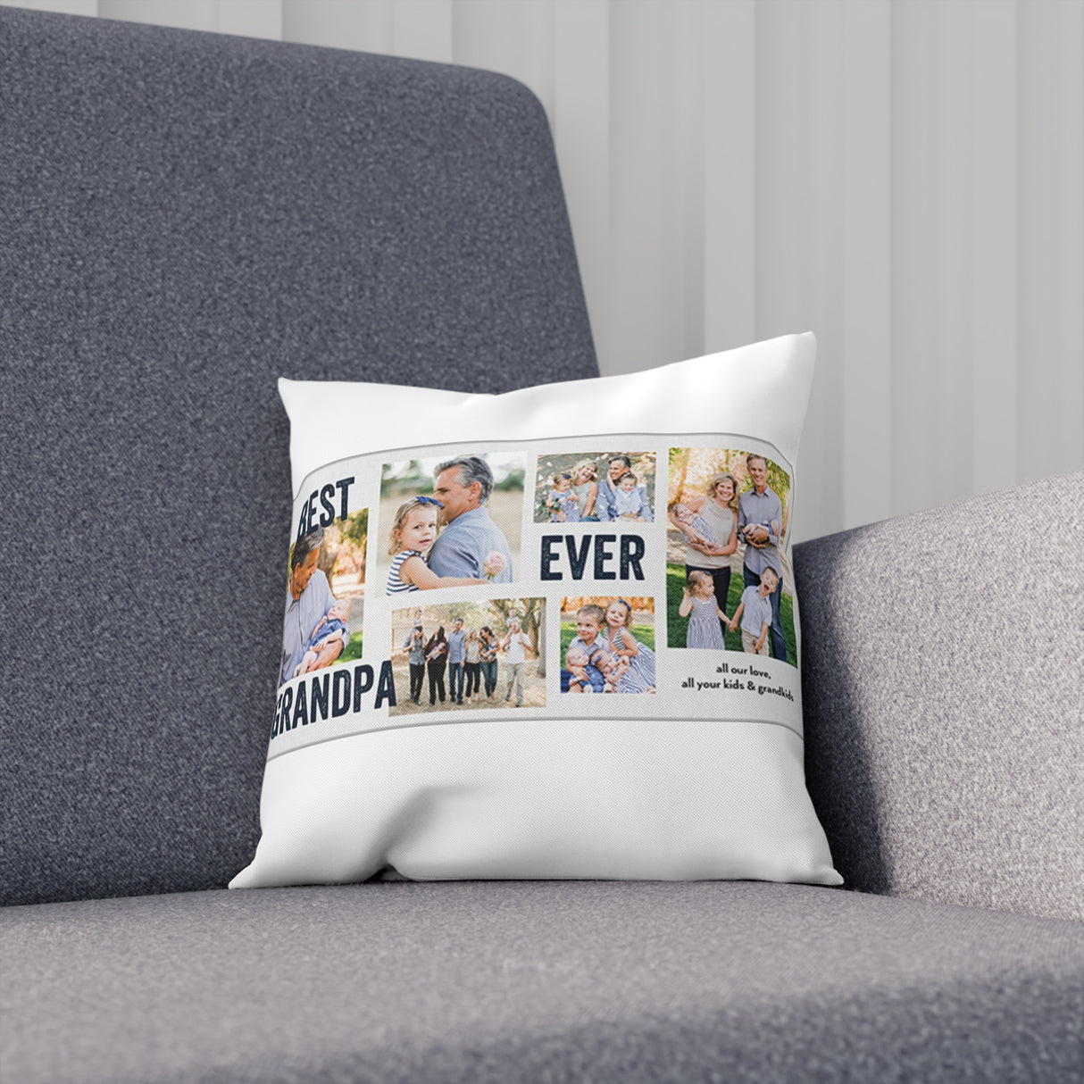 'Best Grandpa Ever' Multi-Photo Pillow