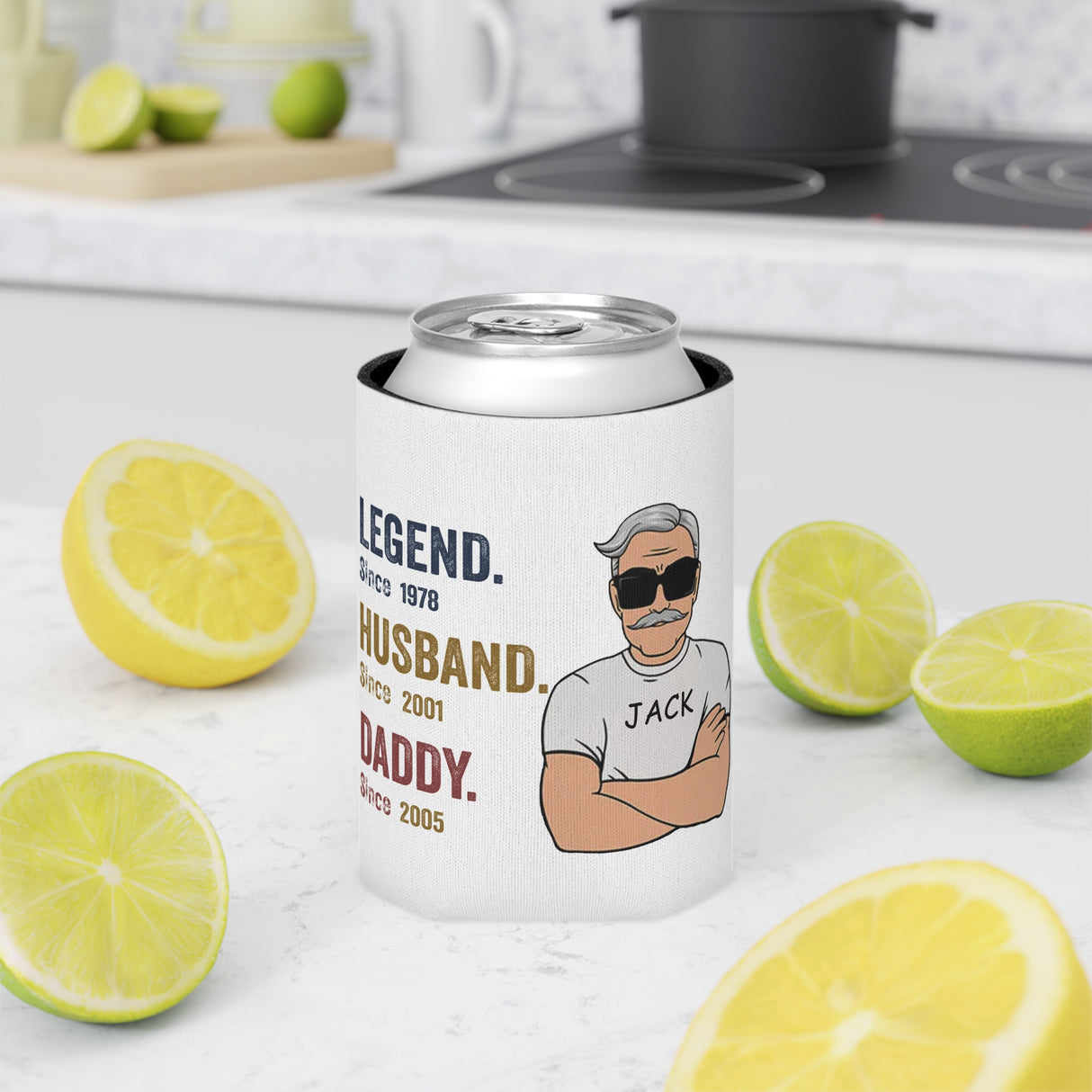 'Legend-Husband-Daddy' Personalized Can Sleeve