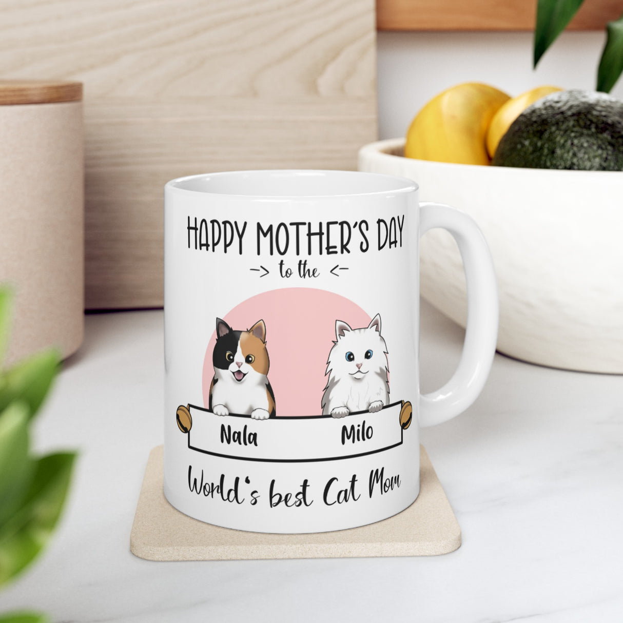 'Cat Mom’ Personalized Mug