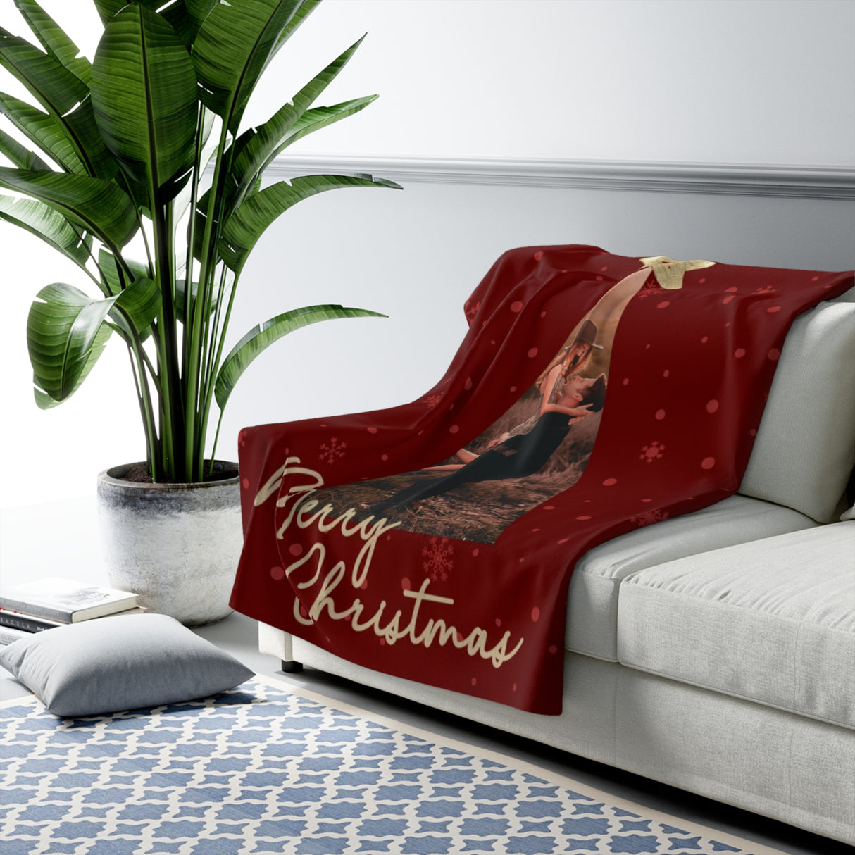 Merry Christmas Tree (Photo Upload) Blanket