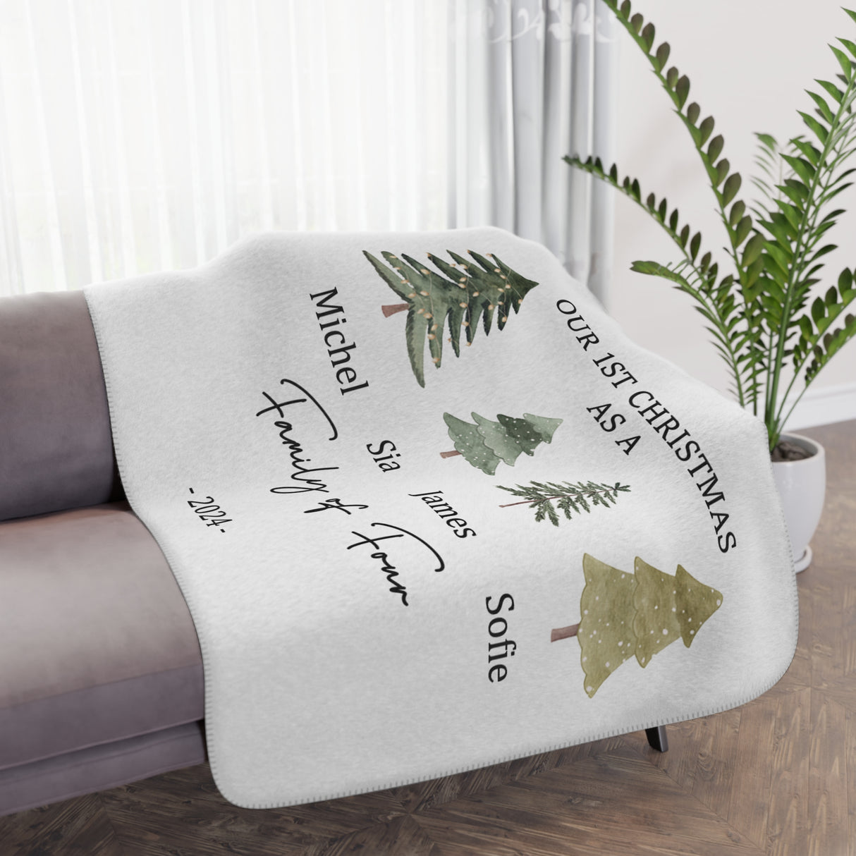 'Our 1st Christmas as a Family' Blanket