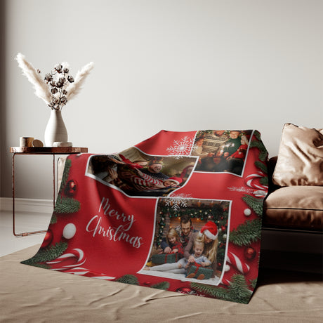 Merry Christmas (Multi Photo Upload) Blanket