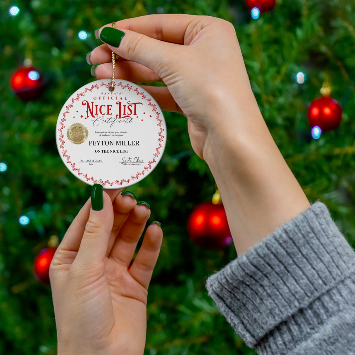 'Santa's Official Nice List' Christmas Ornament