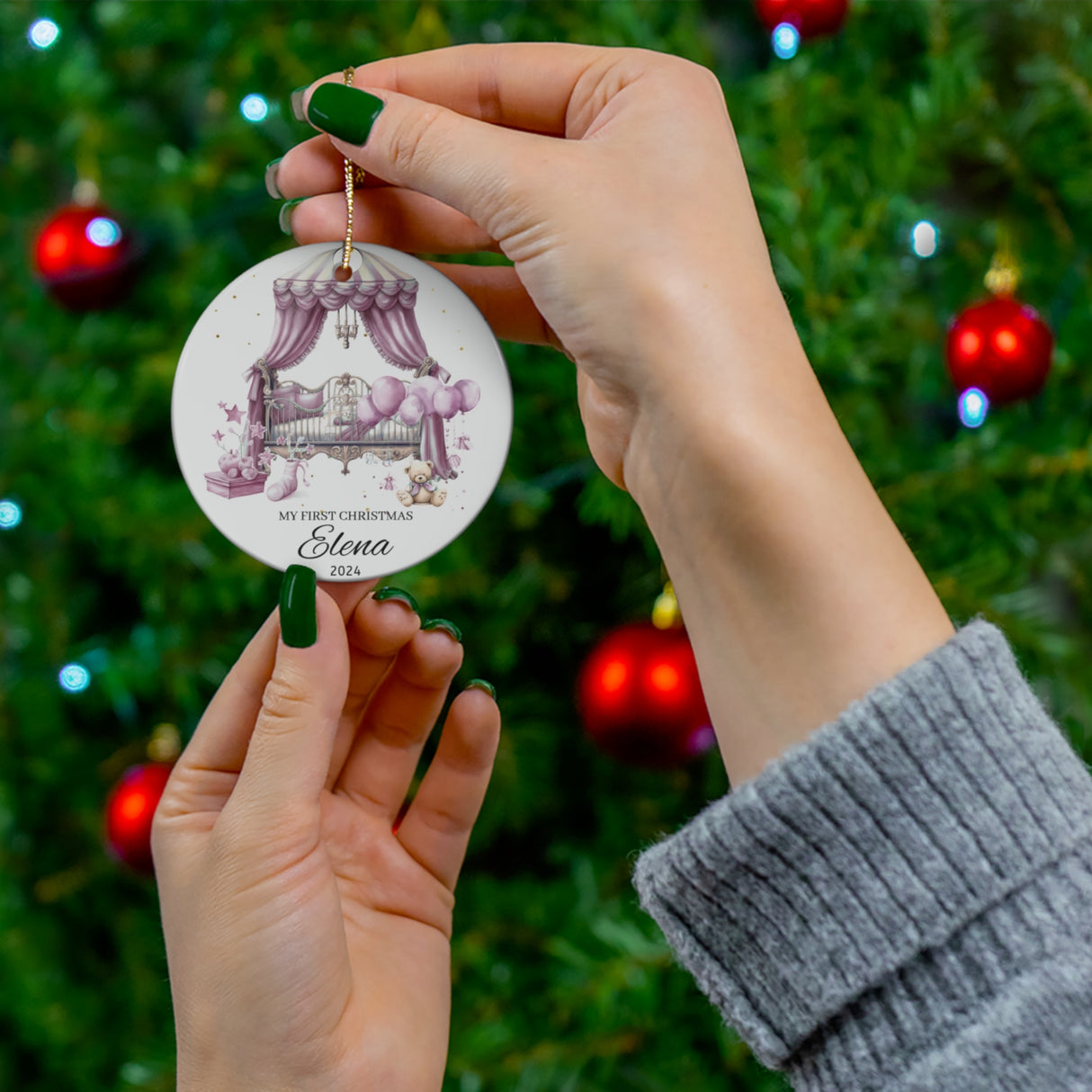 'My 1st Christmas' Ornament - Girl