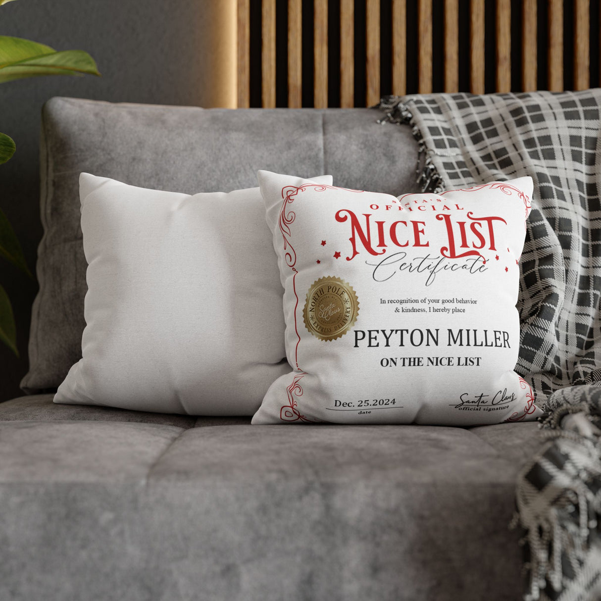 'Santa's Official Nice List' Pillow.