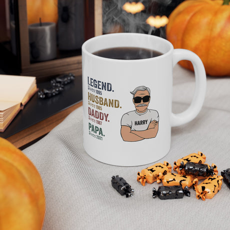 "Legend-Husband-Daddy-Papa" Personalized Coffee Mug